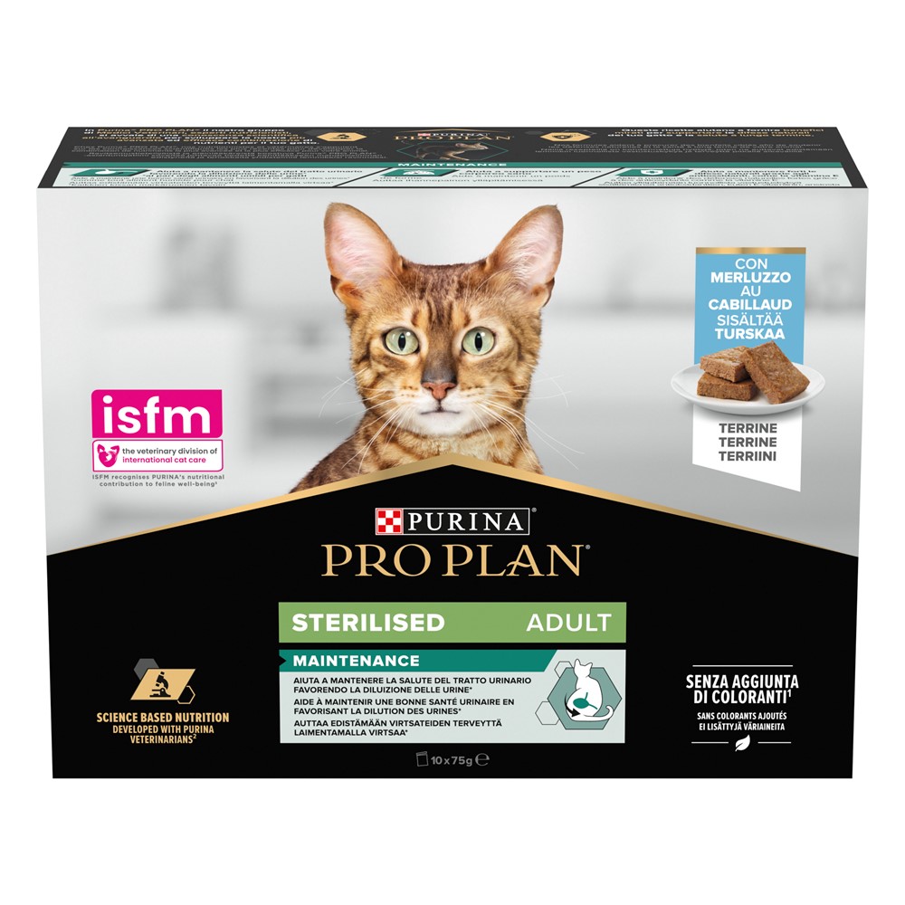 Purina Pro Plan Cat Adult Sterilised Maintenance Terrine med torsk 10x75 g