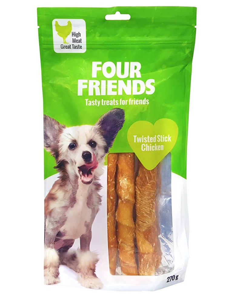 Tuggpinnar FourFriends Twisted Stick Chicken 25 cm 4 st 270g