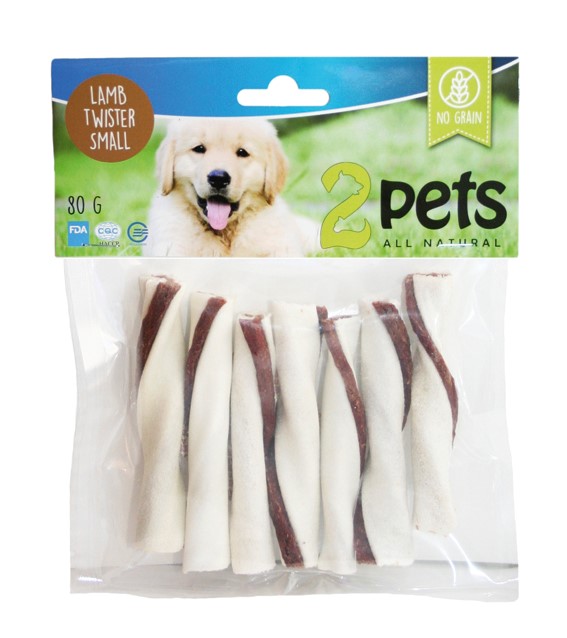 Tuggtwister 2Pets Lamm ISO-certifierad Small 80g