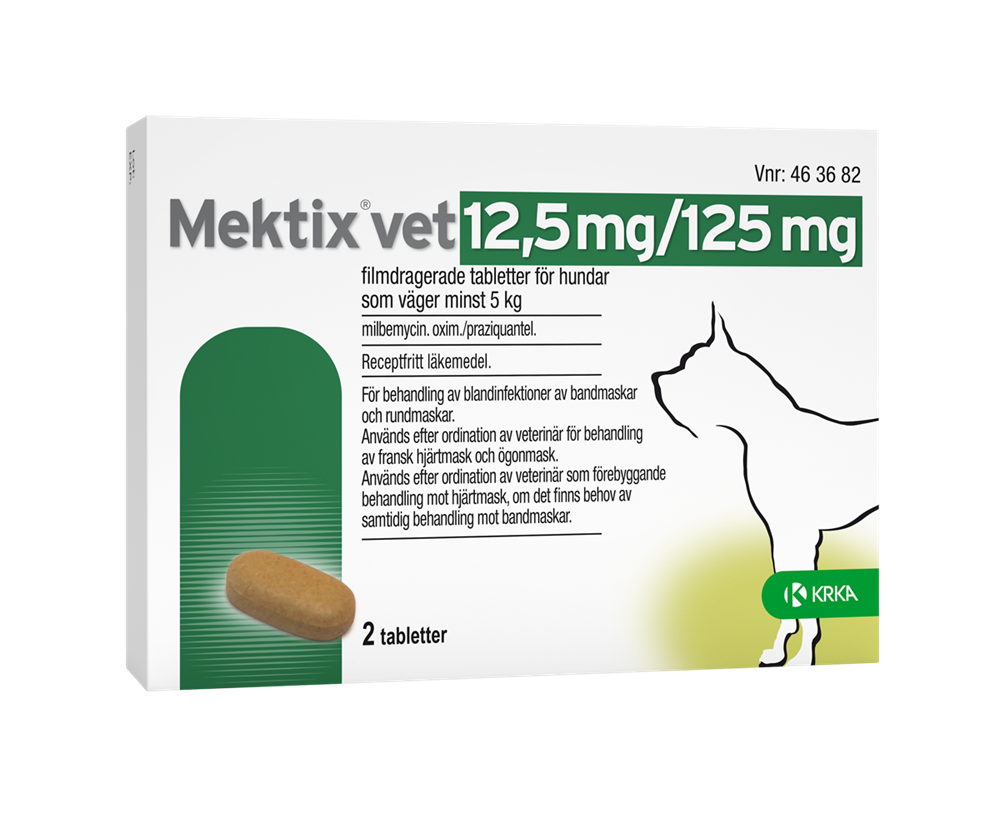 Mektix vet 12,5 mg/125 mg 4 st filmdragerade tabletter för hundar som väger minst 5 kg