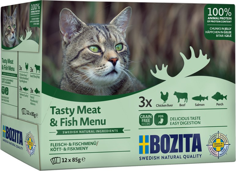 Bozita Feline Multibox Kött & Fiskmeny i gelé 12x85 g