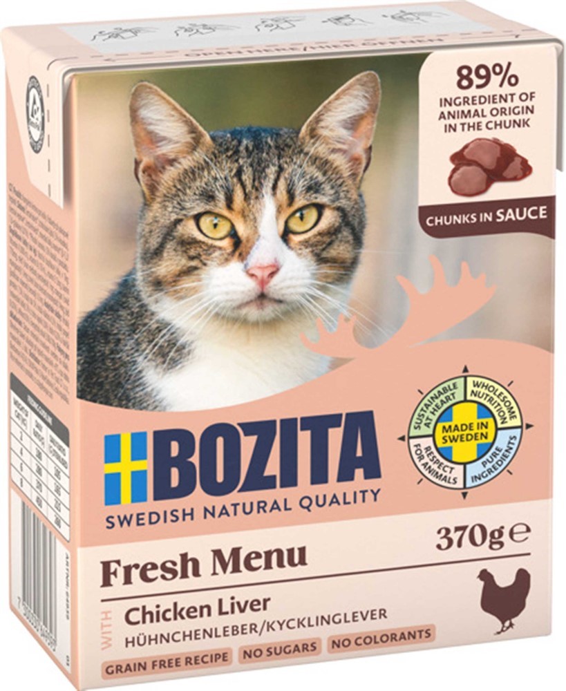 Bozita Feline Grain Free Tetra Bitar i sås Lever 6x370 g