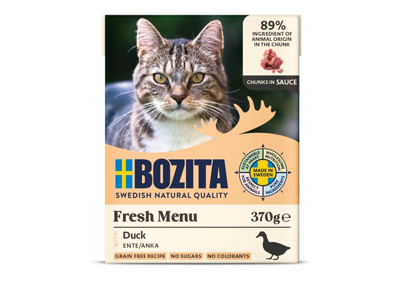 Bozita Feline Grain Free Tetra Bitar i sås Anka 6x370 g