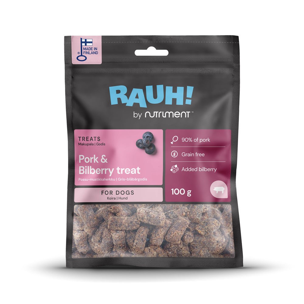 Hundgodis Rauh Pork-Bilberry Treat 100 g