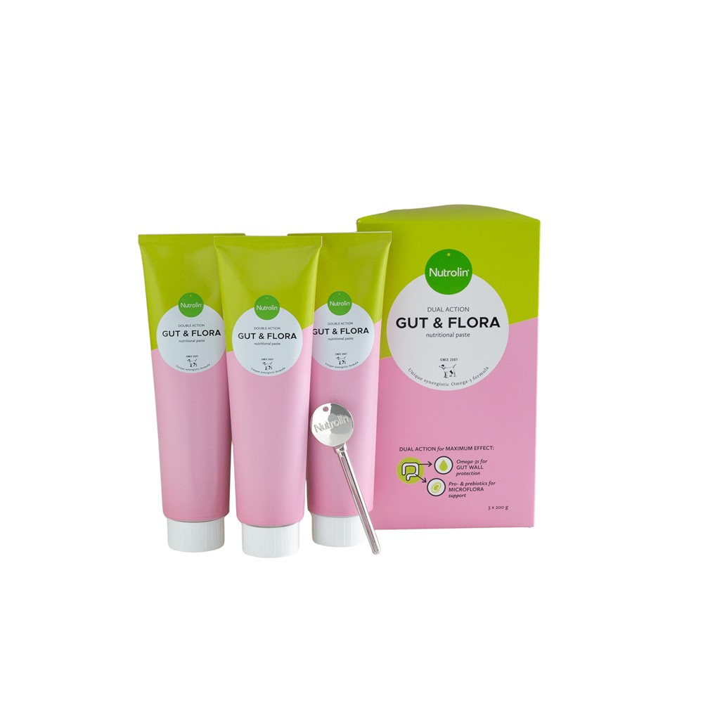 Fodertillskott Nutrolin Gut & Flora Paste 3x200 g