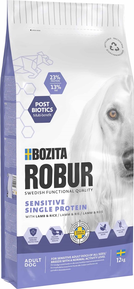 Bozita Robur Adult Sensitive Single Protein Lamb 12kg