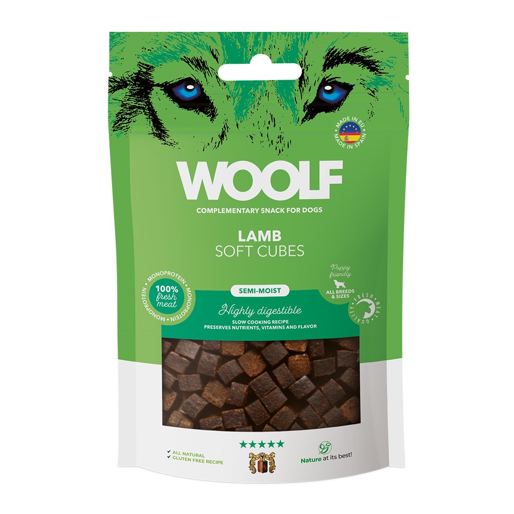 Hundgodis Woolf Soft Cubes Lamb 100 g