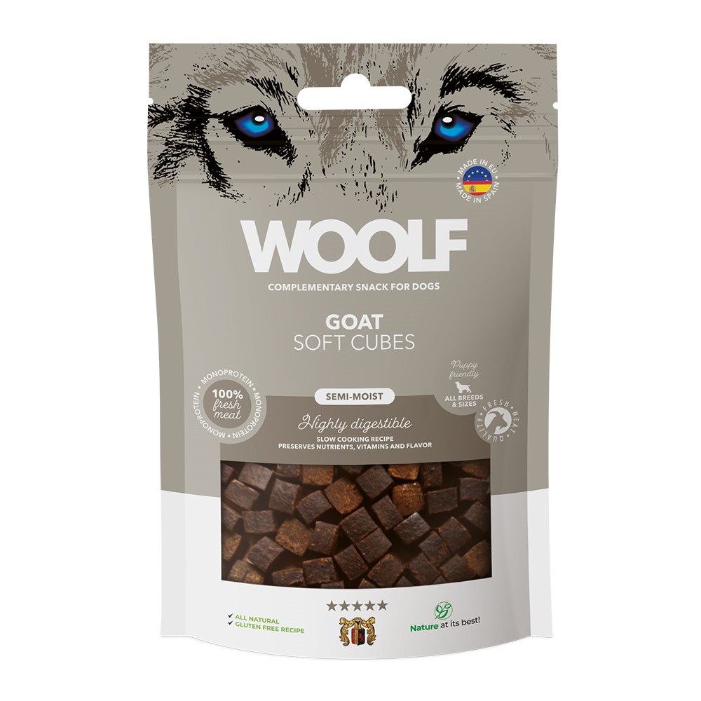 Hundgodis Woolf Soft Cubes Goat 100 g