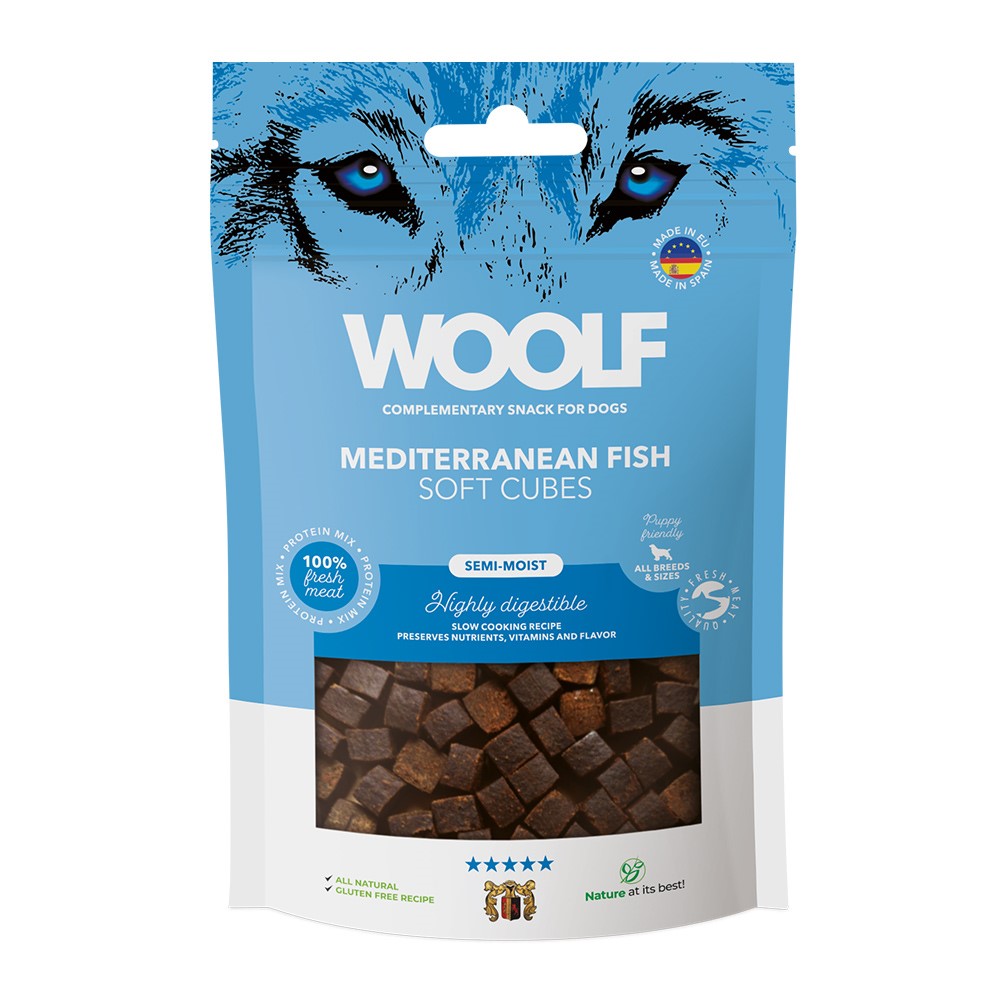 Hundgodis Woolf Soft Cubes Mediteranean Fish 100 g