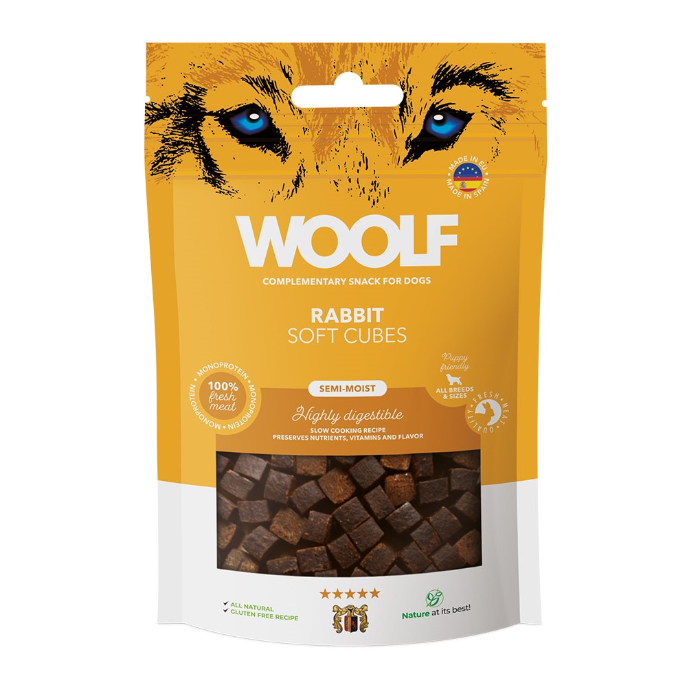 Hundgodis Woolf Soft Cubes Rabbit 100 g