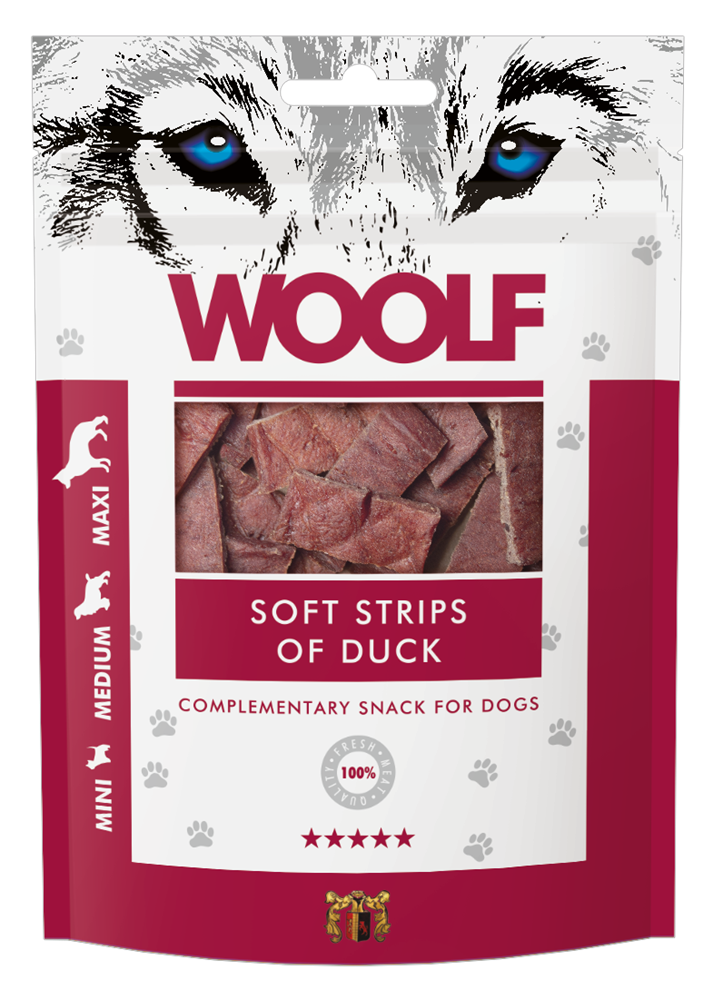 Hundgodis Woolf Soft Strips of Duck 100 g