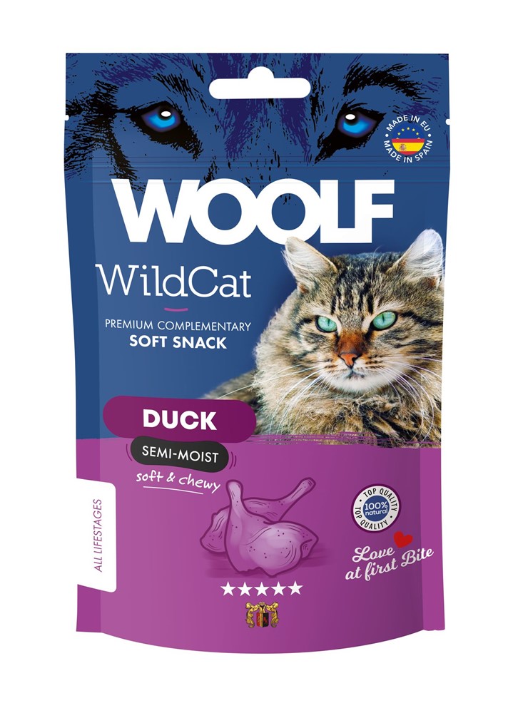 Kattgodis Woolf Wildcat Snacks Duck 50 g