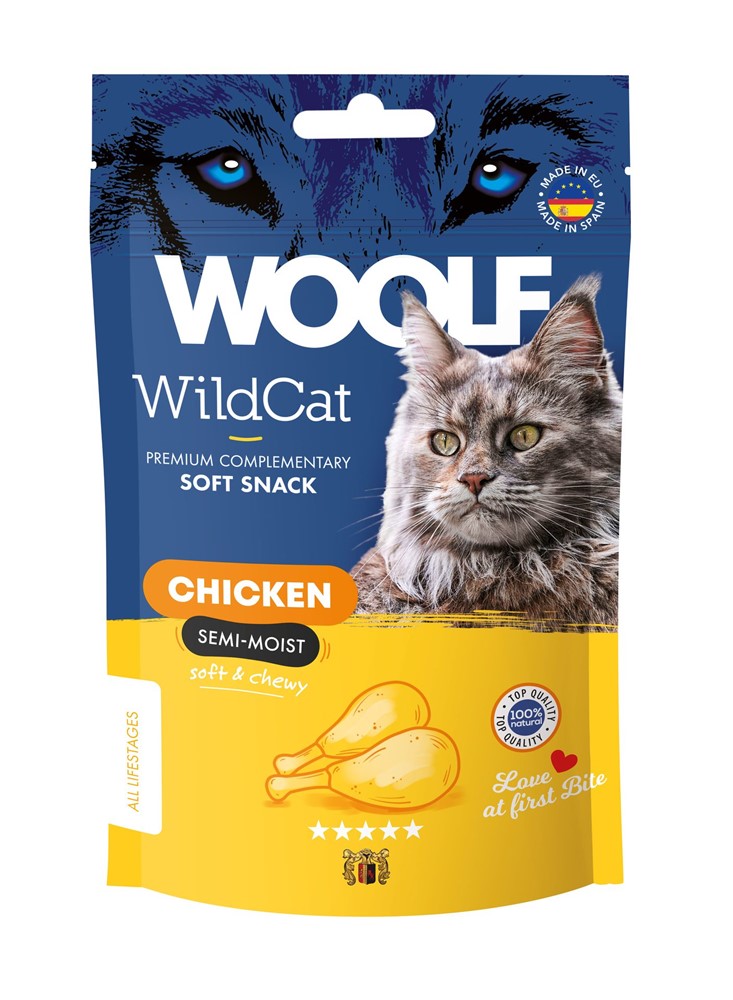 Kattgodis Woolf Wildcat Snacks Chicken 50 g