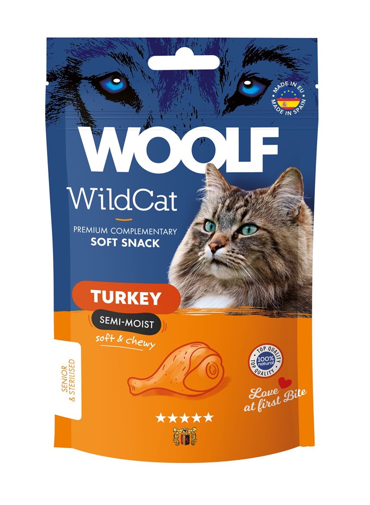 Kattgodis Woolf Wildcat Snacks Turkey 50 g
