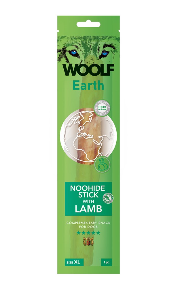 Hundgodis Woolf Earth Noohide Stick Lamb XL