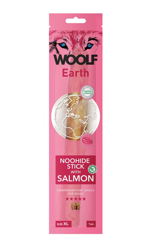 Hundgodis Woolf Earth Noohide Stick Salmon XL