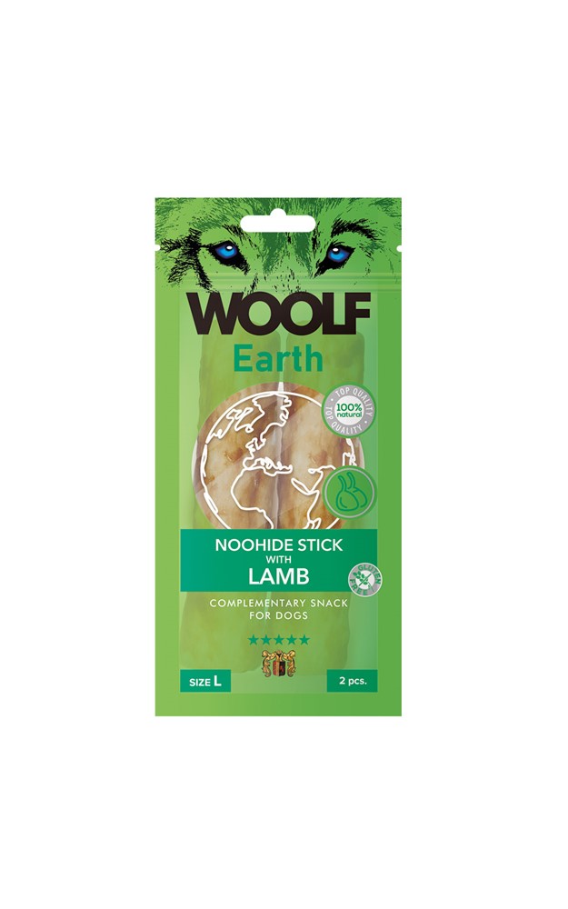Hundgodis Woolf Earth Noohide Stick Lamb L