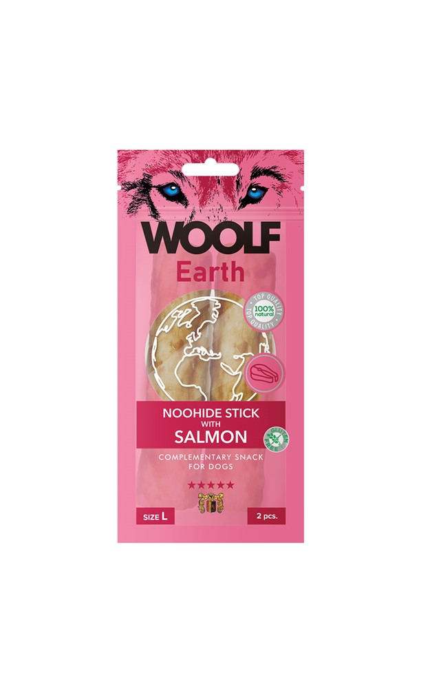 Hundgodis Woolf Earth Noohide Stick Salmon L