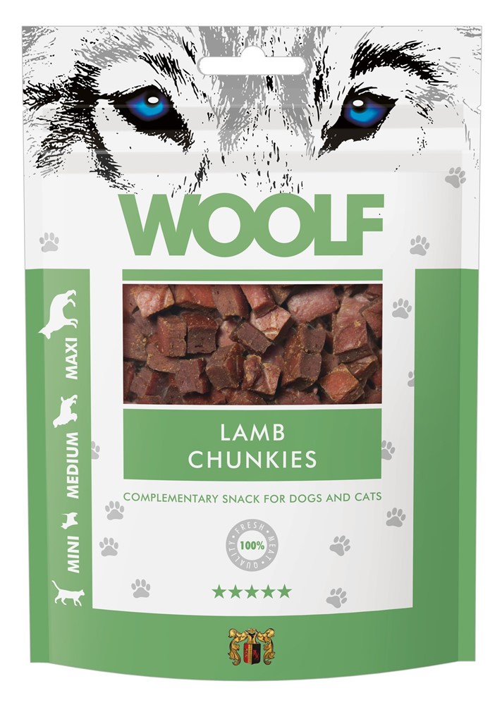 Hundgodis Woolf Lamb Chunkies 100 g