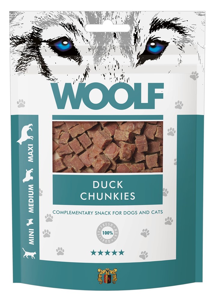 Hundgodis Woolf Duck chunkies 100 g