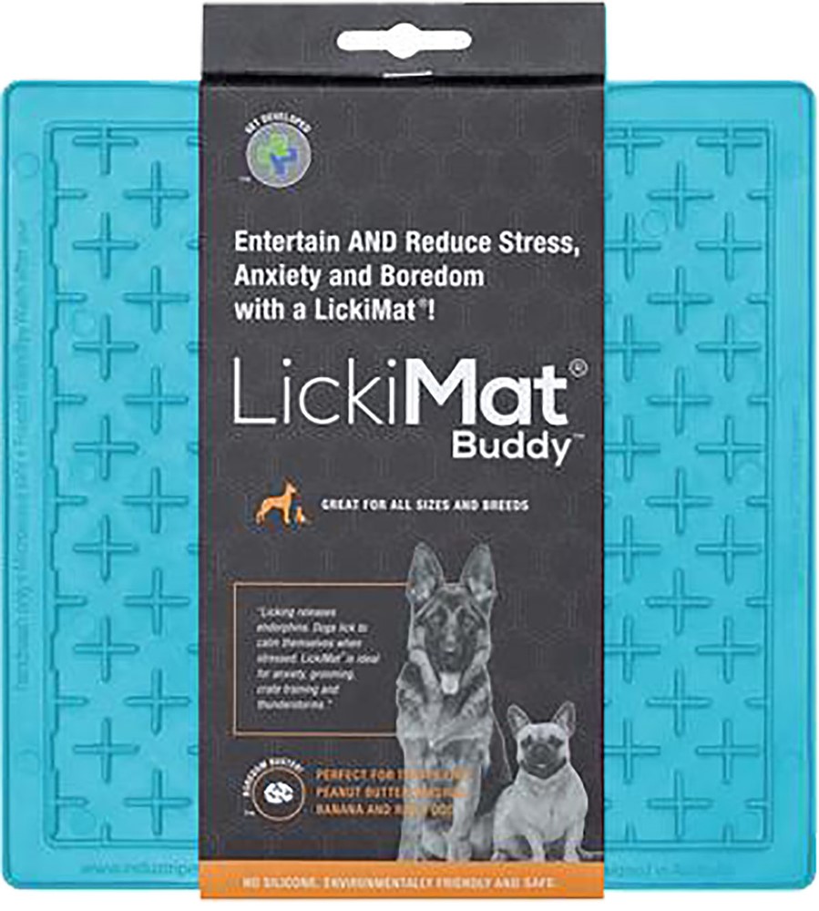 Lickimat Dog Buddy 20x20 cm Ljusblå | Hund - Saker-tillbehor - Mat-vattenskalar - Slow-feed | DogStyle