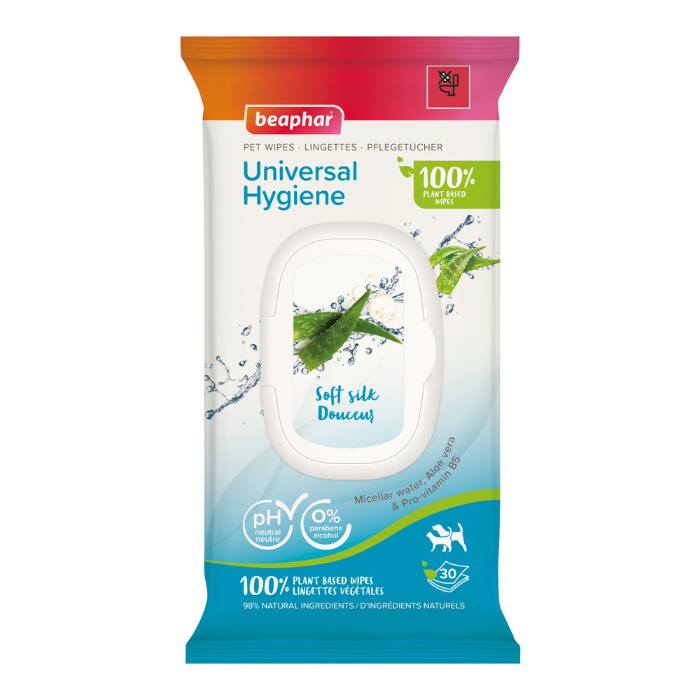 Beaphar BIO Pet Wipes Universal 30 st hund & katt | Hund - Vard-skotsel - Hygien-palsvard-hudvard | DogStyle