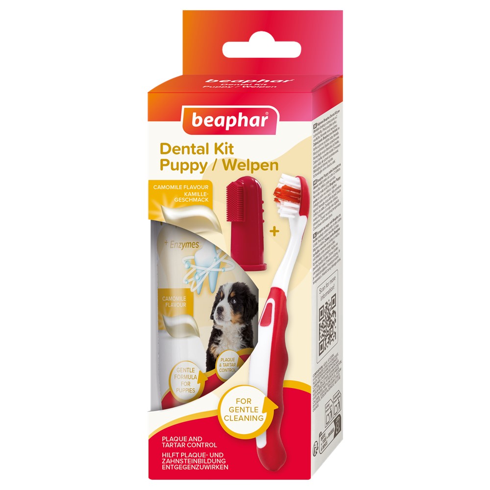 Beaphar Valpkit tandvård med tandborste 50 g valp | Hund - Vard-skotsel - Tandvard | DogStyle
