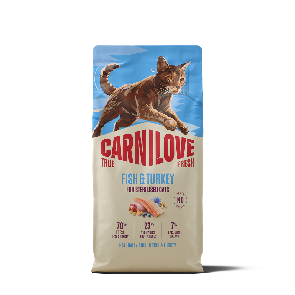 Carnilove True Fresh Cat Sterilised Adult All Breeds Fish & Turkey torrfoder för katt 6 kg