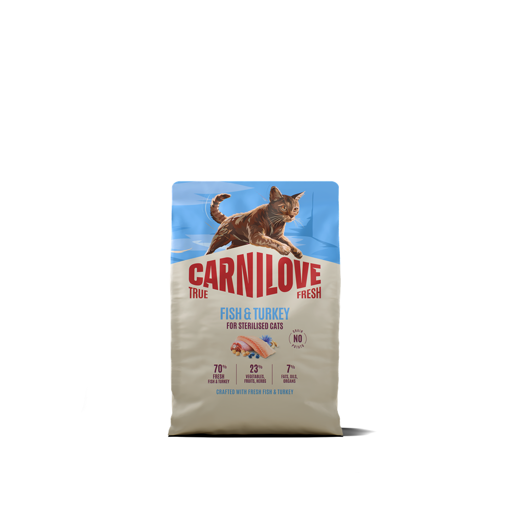 Carnilove True Fresh Cat Sterilised Adult All Breeds Fish & Turkey torrfoder för katt 2 kg