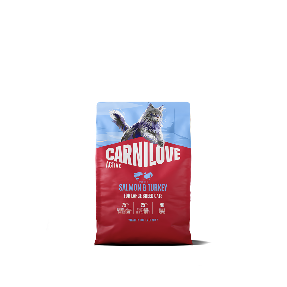 Carnilove Active Cat Adult Large Breed Salmon & Turkey torrfoder för katt 2 kg