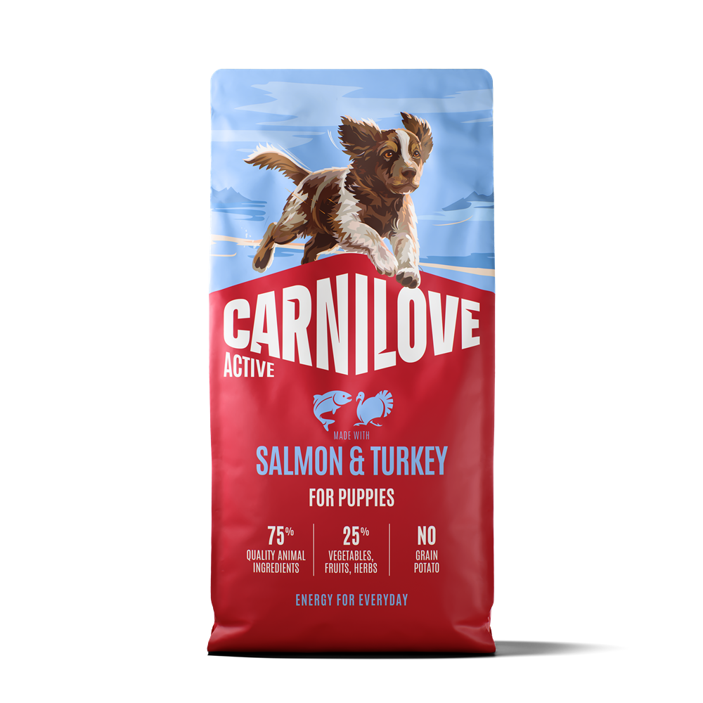 Carnilove Active Dog Puppy Salmon & Turkey torrfoder för valp 12 kg