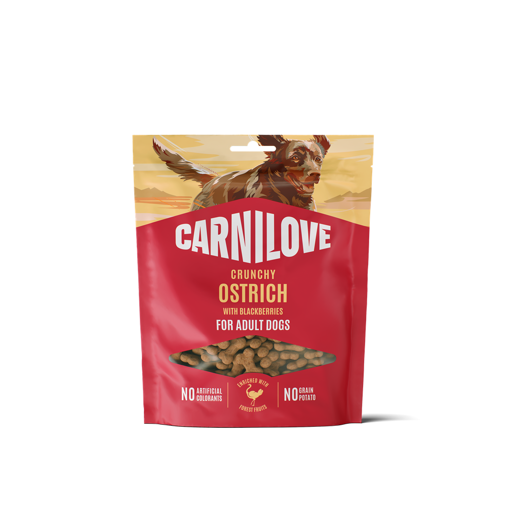 Carnilove Dog Crunchy Snack Ostrich & Blackberries hundgodis 200 g
