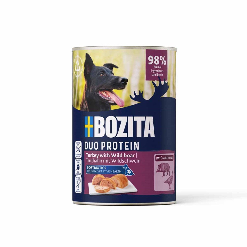 Bozita Dog Pate Turkey with Wild Boar V&aring;tfoder till hund 6x400g