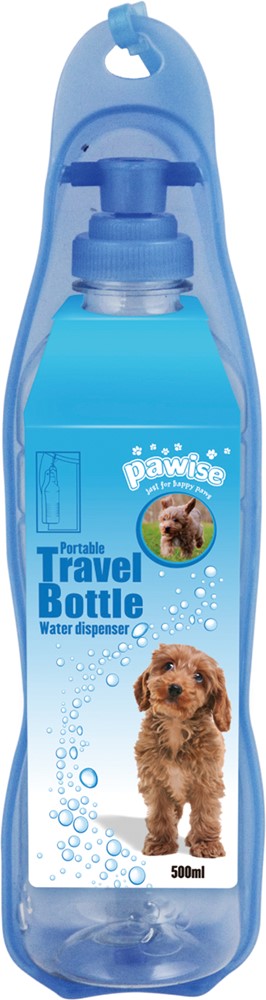 Pawise Vattenflaska med inbyggd sk&aring;l f&ouml;r hund 500 ml