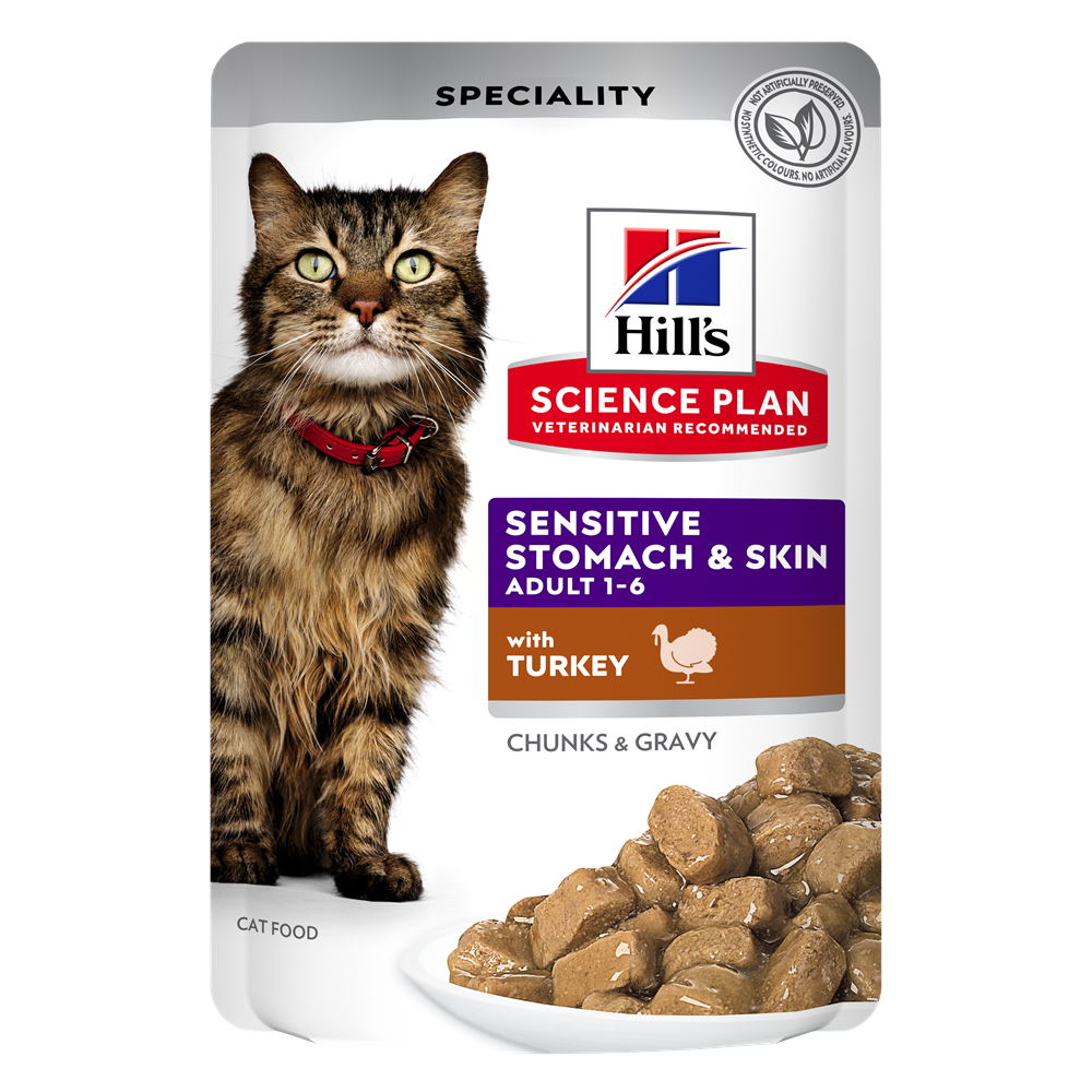 Hill's Science Plan Feline Adult Sen.Stomach & Skin Turkey 12x85 g