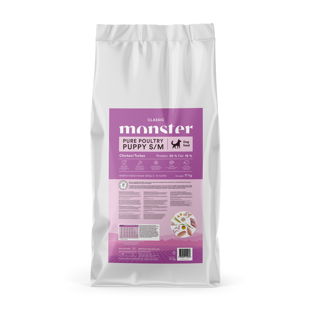 Monster Dog Classic Puppy Pure Poultry S/M 17 kg
