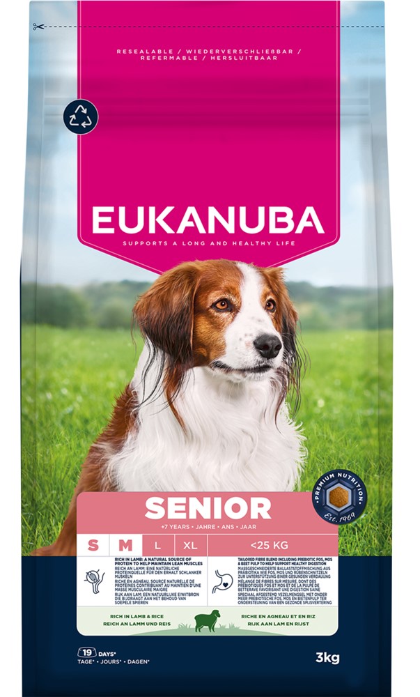 Eukanuba Dog Senior Small/Medium Lamb & Rice 3 kg