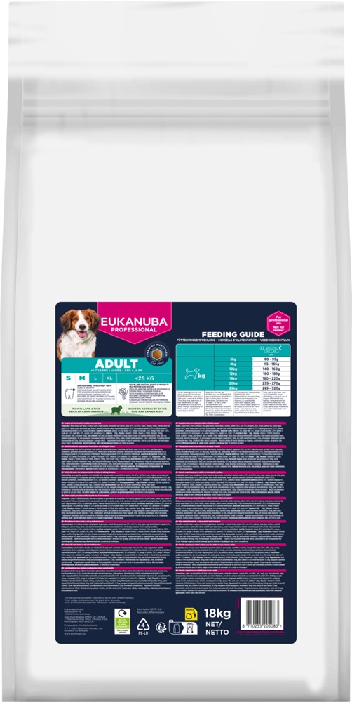 Eukanuba Dog Adult Small &amp; Medium Lamb &amp; Rice 18 kg