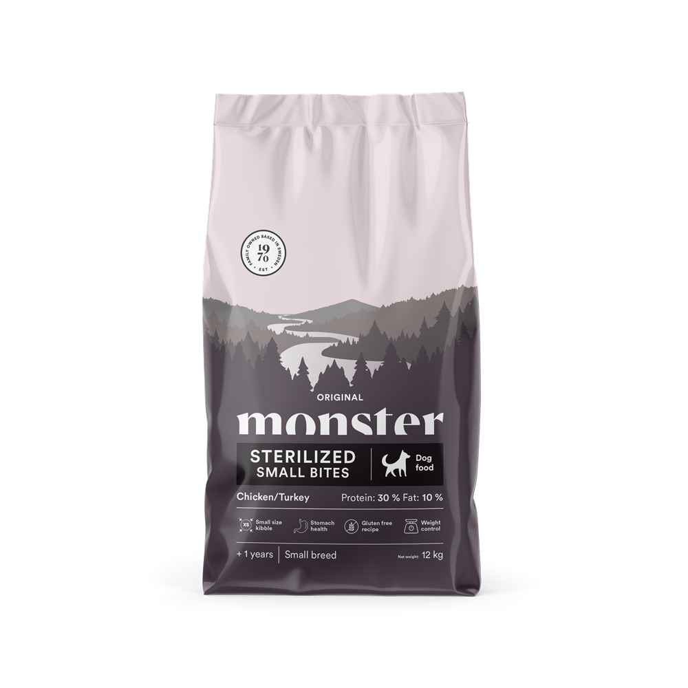 Monster Dog Original Sterilized Chicken & Turkey small bites 12 kg
