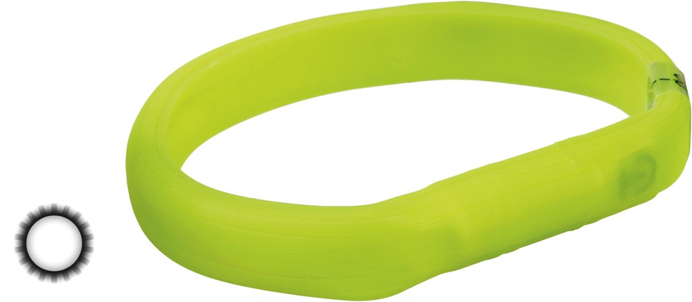 Trixie Flash Light Band USB Lysband Hund M&ndash;L 50 cm Limegr&ouml;n