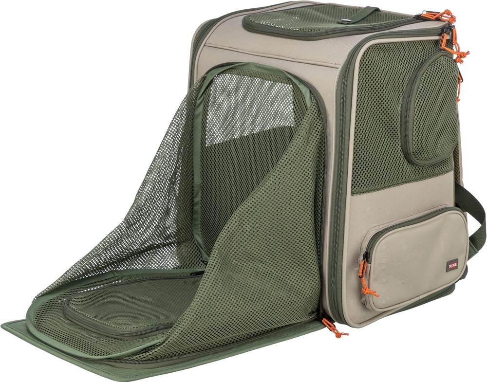 Trixie Rocco Hundryggsäck 40 x 42 x 30 cm Beige/Olivgrön