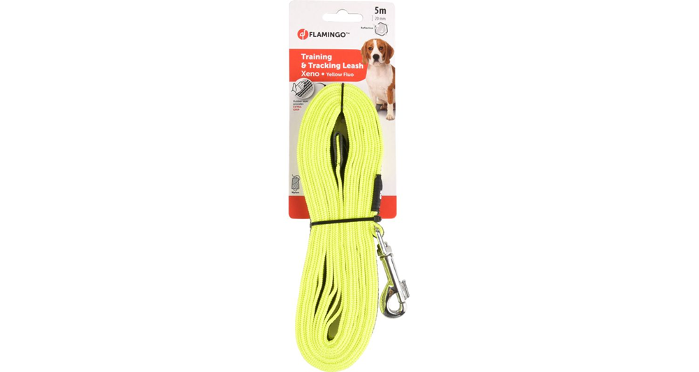 Flamingo Xeno Fluo Reflex Spårlina Hund 5 m