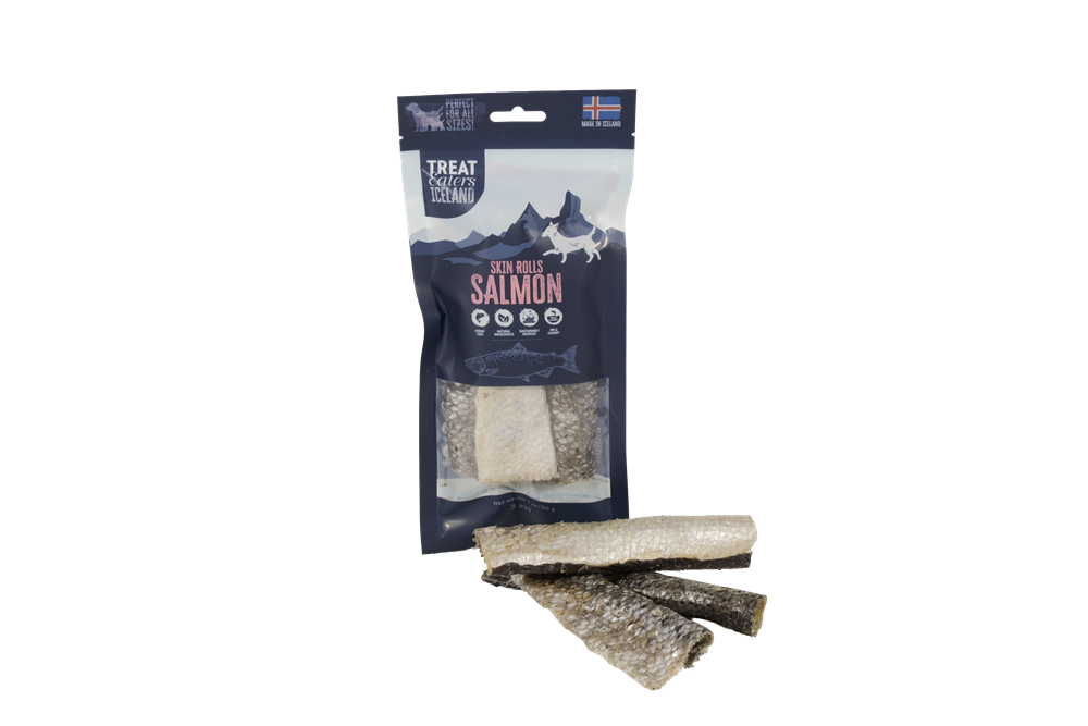 Treateaters Iceland Salmon Skin Rolls 3-pack