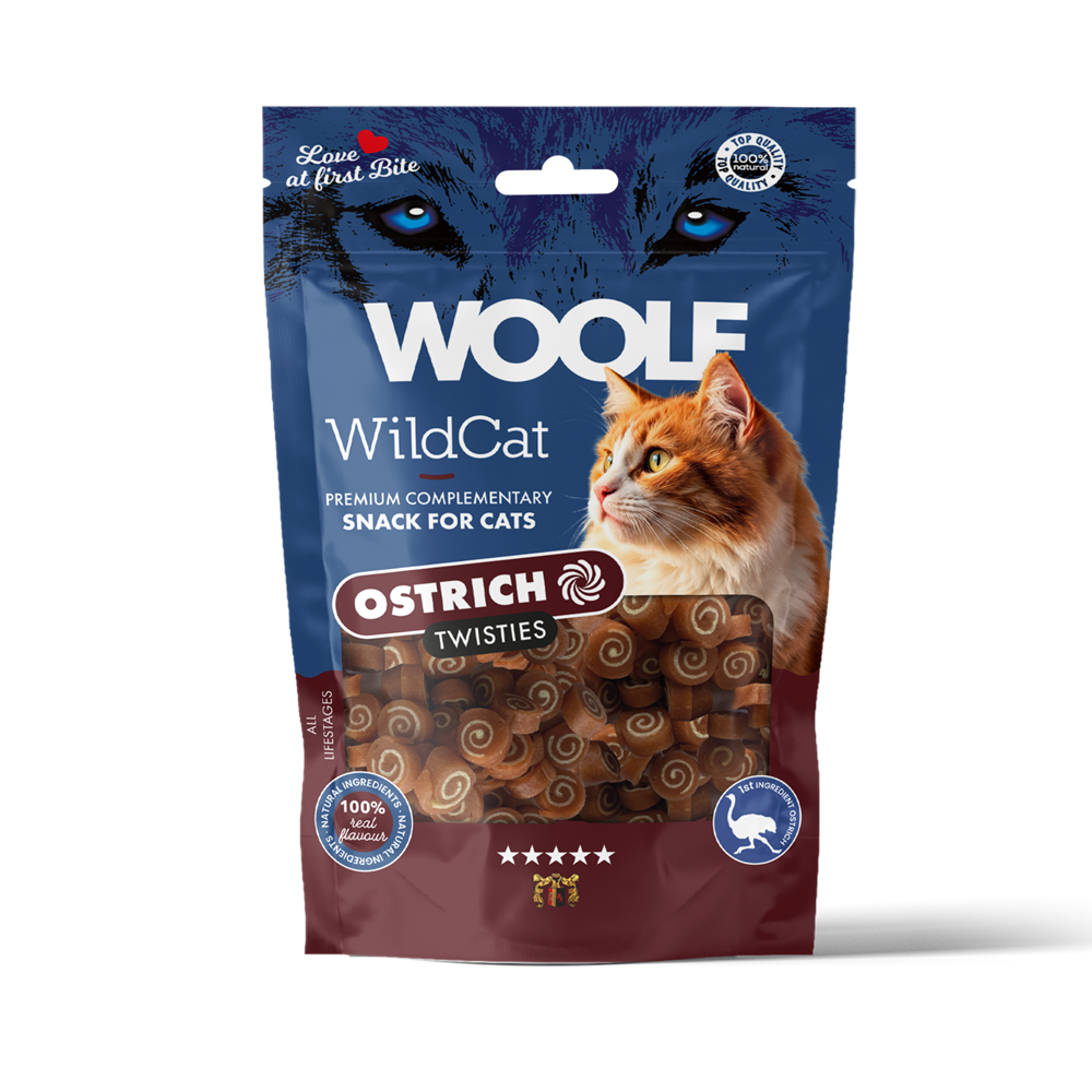 WildCat Ostrich Twisties Kattgodis - 50 g