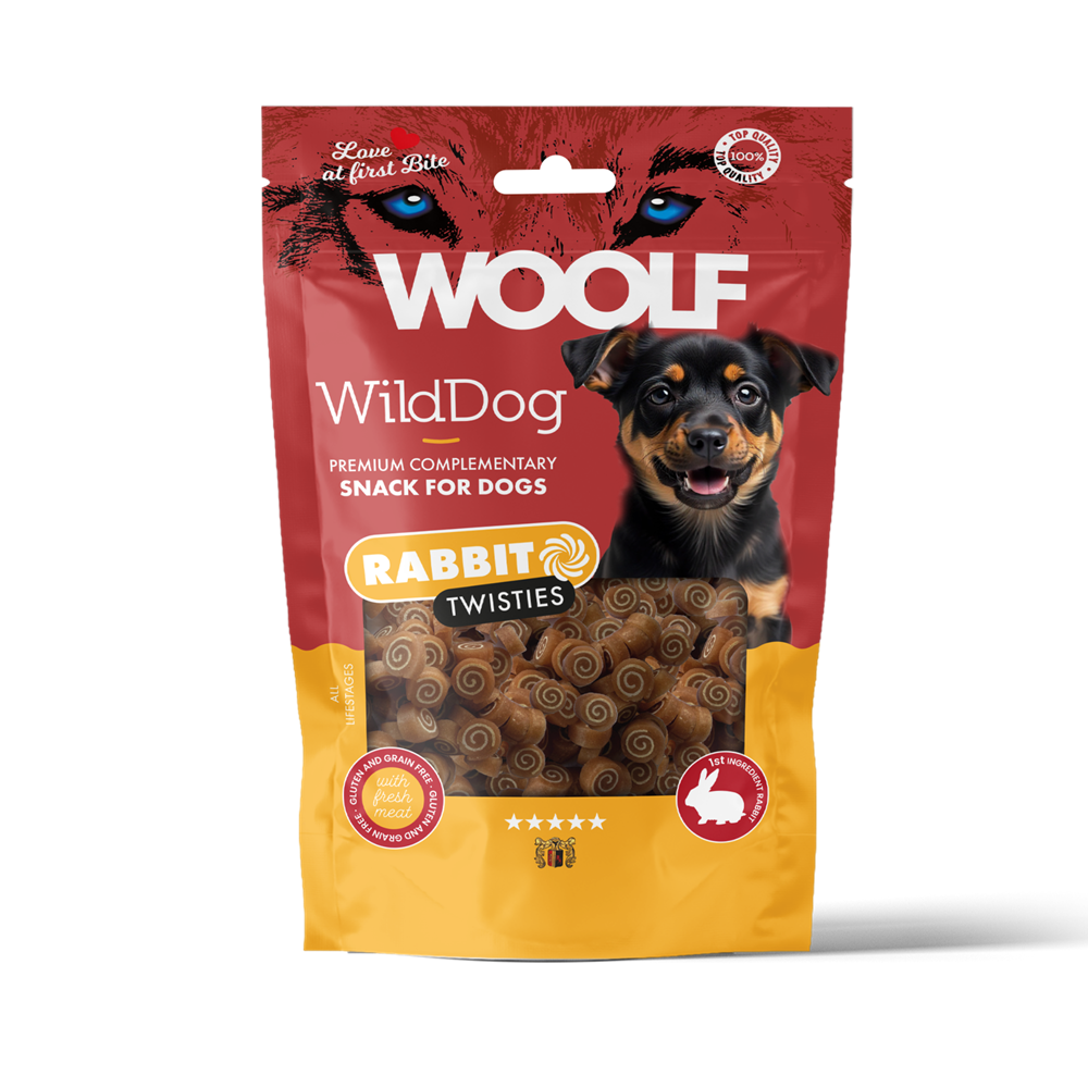 WildDog Rabbit & Cod Twisties Hundgodis - 100 g