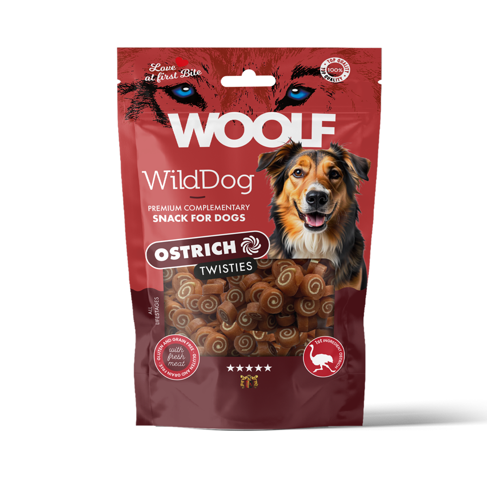 WildDog Ostrich & Cod Twisties Hundgodis - 100 g