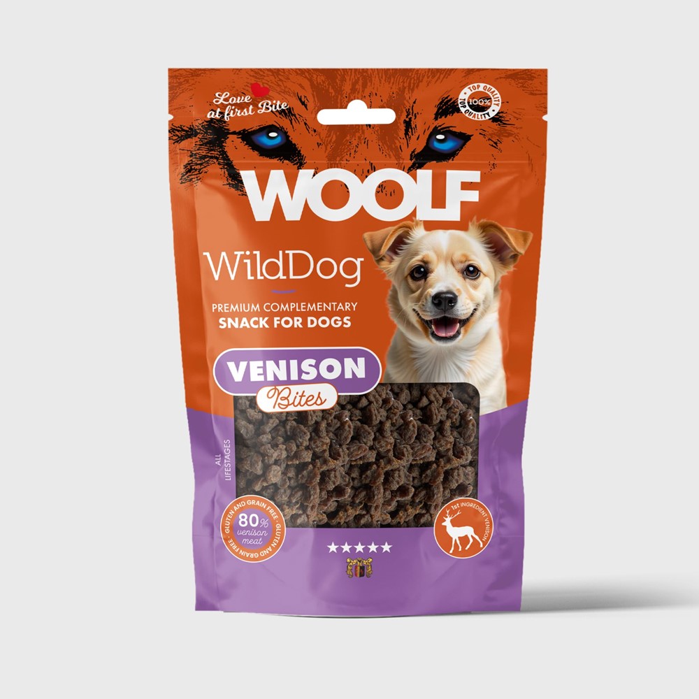 WildDog Soft Venison Bites Hundgodis - 100 g