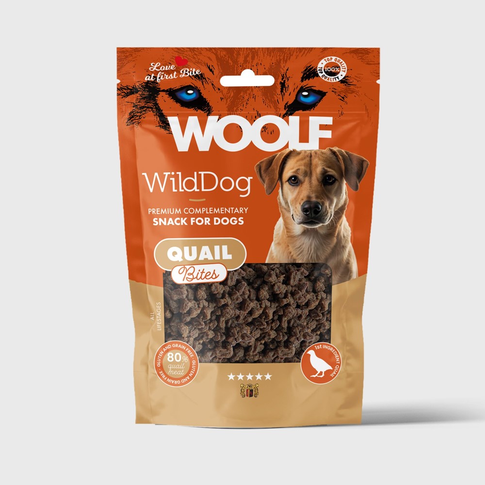 WildDog Soft Quail Bites Hundgodis - 100 g