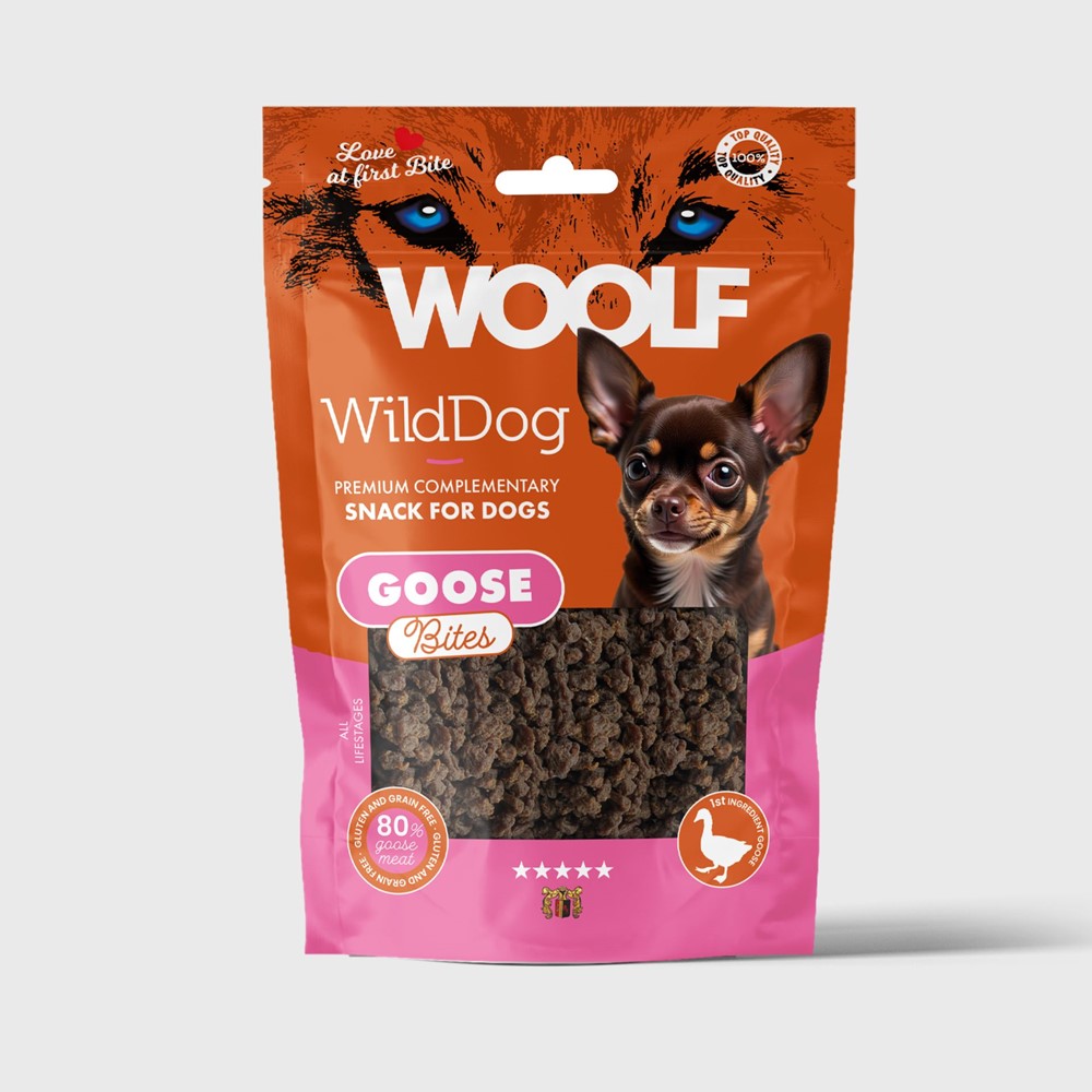 WildDog Soft Goose Bites Hundgodis - 100 g