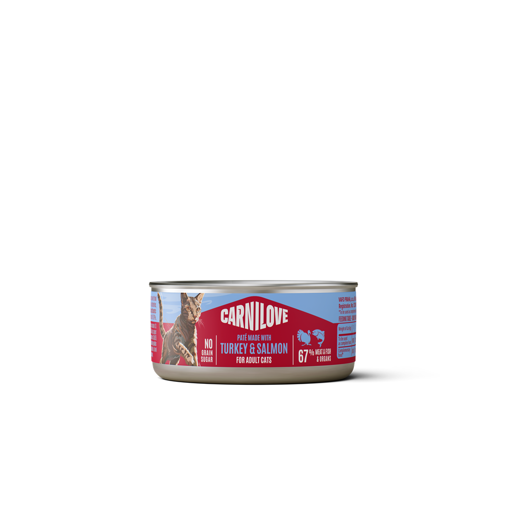 Carnilove Cat Pat&eacute; Turkey &amp; Salmon V&aring;tfoder f&ouml;r Katt 12 x 100 g